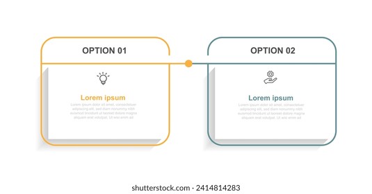 2 step process infographic template vector element design suitable for web presentation and business information 