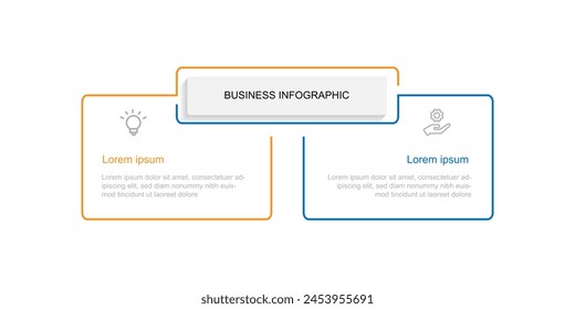 2 step process infographic template vector element 