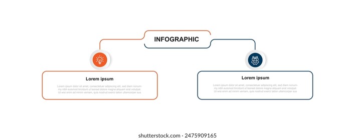 2-stufiges Prozess-Infografik Vorlage Vektorgrafik Element 