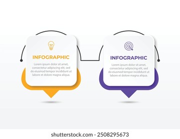 Elemento de Vector de Plantilla de infografía de proceso de 2 pasos