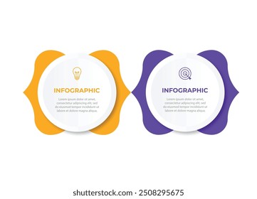 Elemento de vetor de modelo de infográfico de processo de 2 etapas