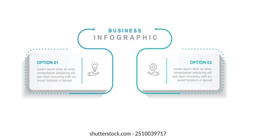 Elemento de Vector de Plantilla de infografía de proceso de 2 pasos