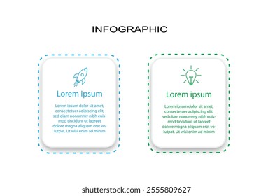 2 step process infographic template vector element