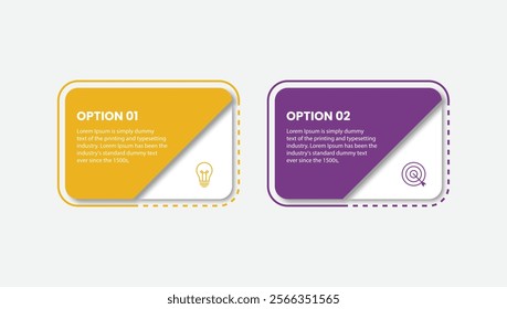 2 step process infographic template vector element