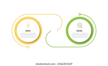 2 step process infographic template vector element