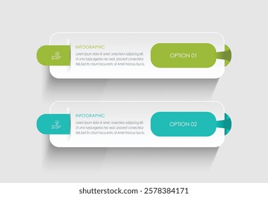 2 step process infographic template vector element