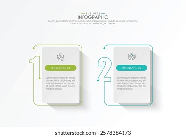 2 step process infographic template vector element