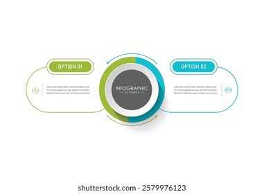 2 step process infographic template vector elements