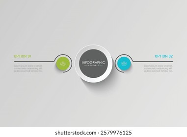 2 step process infographic template vector elements
