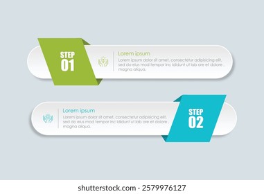 2 step process infographic template vector elements
