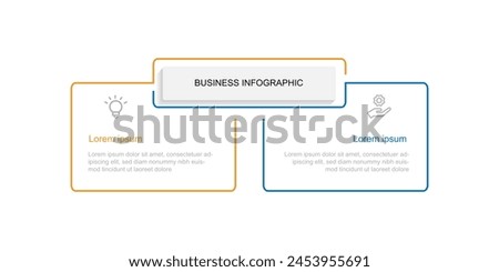 2 step process infographic template vector element 