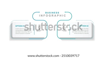 2 step process infographic template vector element