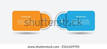 2 step table infographic template can be used for workflow, business presentation and web graphic design 