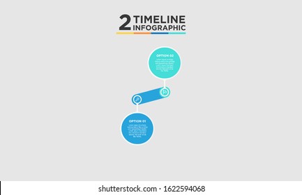 2 step timeline infographic element. Business concept with two options and number, steps or processes. data visualization. Vector illustration.