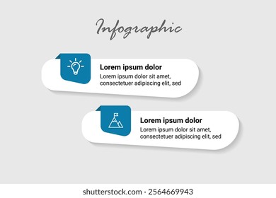 2 Step Timeline Journey Infographic Template Modern Visual Solution for Business Presentations