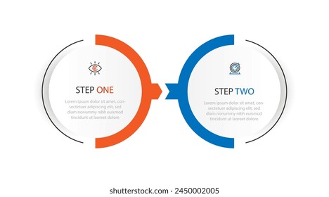 2 step vector template infographic 