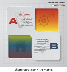 2 steps Infographic report template layout. Vector illustration EPS 10.