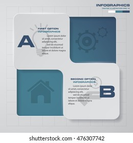 2 steps Infographic report template layout. Vector illustration EPS 10.