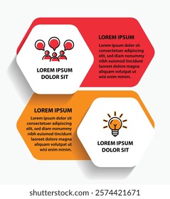 2 steps infographic template with 2 options. Flowchart that can be used for business report, data visualization and presentation. Timeline infographic elements vector illustration.