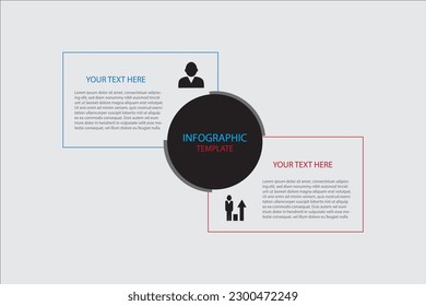 2 Steps Infographics Design Template for graphs, charts, diagrams. Business concept .eps 10