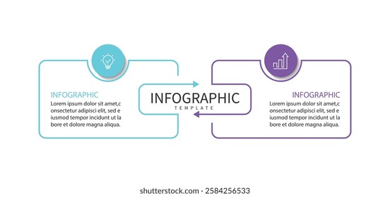 2 Steps Infographics Design Template, vector illustration
