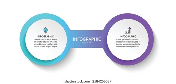 2 Steps Infographics Design Template, vector illustration