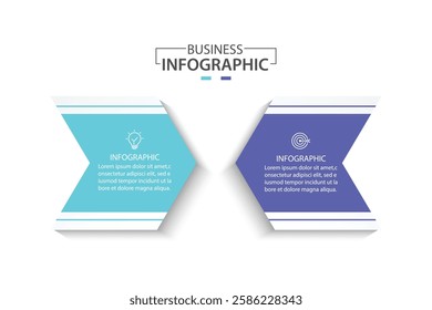 2 Steps Infographics Design Template, vector illustration