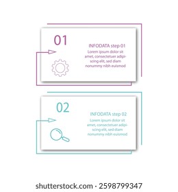 2 Steps Infographics Design Template, diagram, brochure, report, presentation, web design Vector illustration on white background