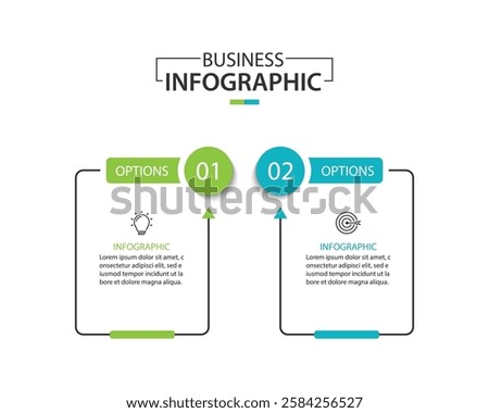 2 Steps Infographics Design Template, vector illustration