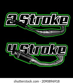 
2 Stroke And 4 Stroke Motorcycle Exhaust, T-shirt Design, Motorcycle Club, Patch, Naked Bike, Motorradfahrer, Motorrijder, Motard