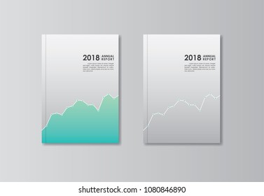 2 styles of book cover report graph design background, vector illustration