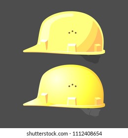 2 Styles of vector safety helmet color shade.