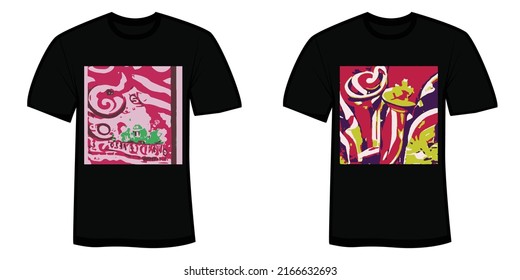 2 stylish independence day t-shirt and apparel candy design vector illustration