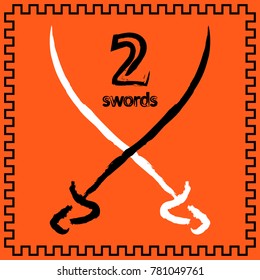 2 swords abstract logo 8 EPS