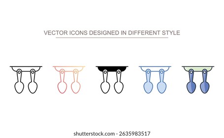 Diseño de icono de 2 cucharas de mesa con fondo blanco