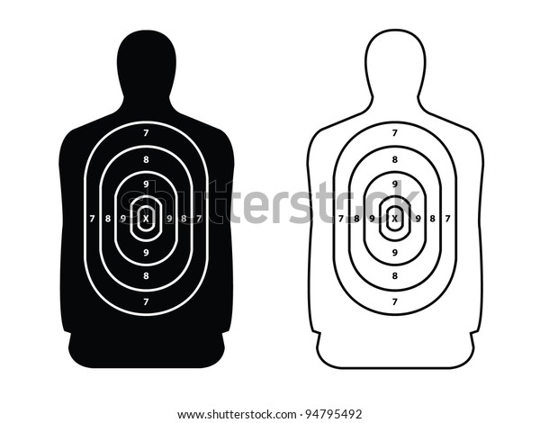2 Targets Black White Shooting Practice Stock Vector (Royalty Free ...