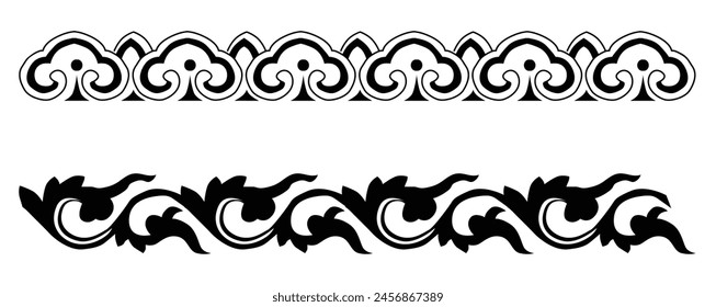 2 Tattoo Designs Vector art. Repeatable elegant border eps-10