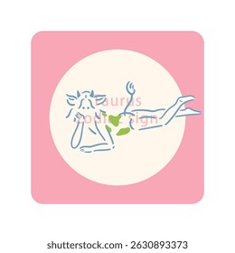 【Zodiac Sign】 2. Taurus girl illustration material_Pale Color