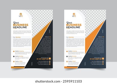 2 templates of different dark colors a4 flyer template, marketing, business proposal, promotion, advertise, publication, cover page. Unique and modern style Print ready poster flyer or magazine design