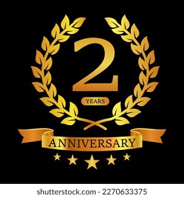Ilustración de la plantilla del logotipo del 2° aniversario. adecuado para usted