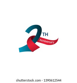 2 Th Anniversary Vector Template Design Illustration