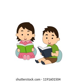 2 of these children are busy reading books