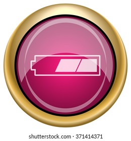 2 thirds charged battery icon. Internet button on white background. EPS10 vector.