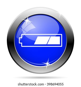 2 thirds charged battery icon. Internet button on white background. EPS10 vector
