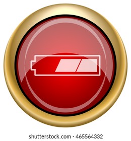 2 thirds charged battery icon. Internet button on white background. EPS10 vector.
