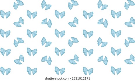 2 tone blue color ribbon non-seamless pattern. Shaped like a bunch of flying butterfly. Perfect for fabric printing or gift wrap paper.