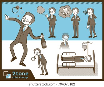 2 tone type Double suit old men_set 10
