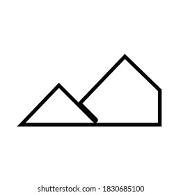 2 Vector de diseño de iconos de imágenes prediseñadas de triángulo