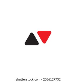
2 triangle letter N simple symbol logo vector