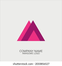 2 diseño de logotipo rosa triangular
